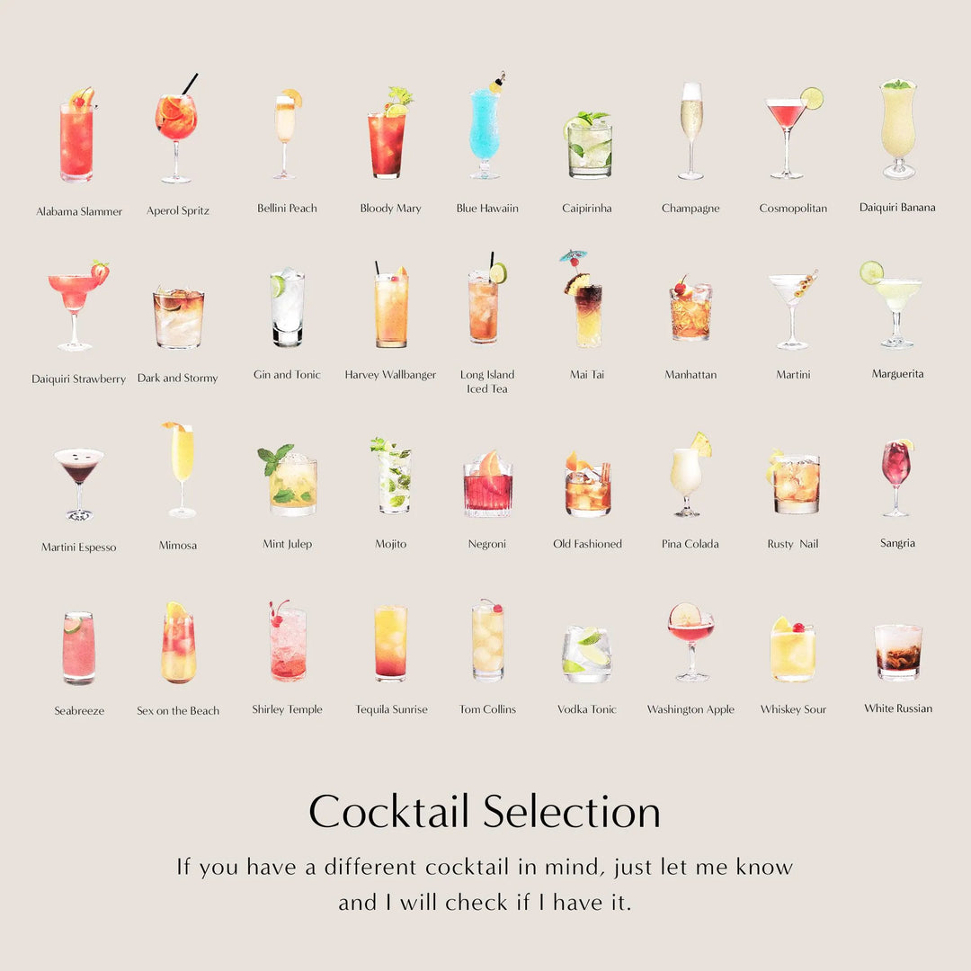 Classic Minimalist Signature Cocktails Sign