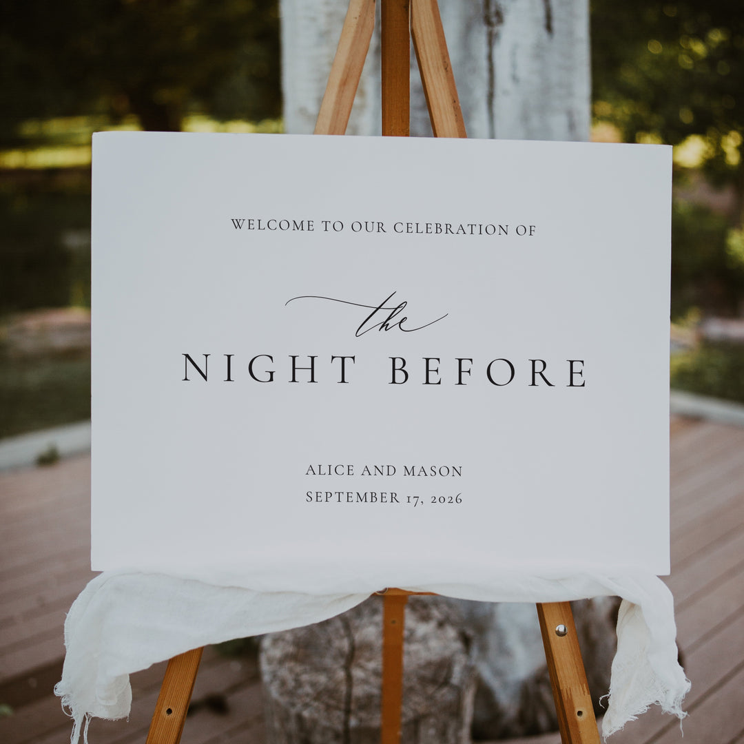 Simply Modern The Night Before Welcome Sign
