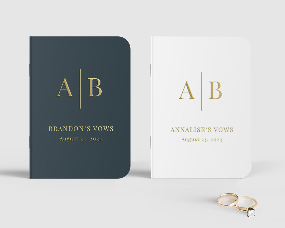 Monogram Vow Books - Set of 2 - The Modern Initials Collection