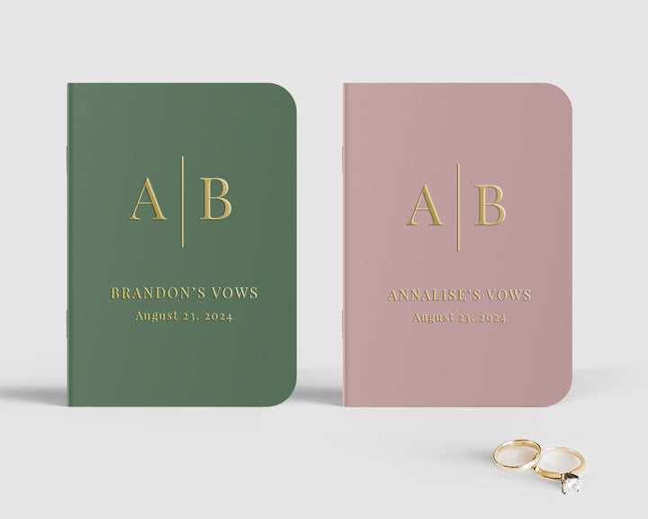 Monogram Vow Books - Set of 2 - The Modern Initials Collection